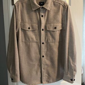 Men's Beige Button-Up Jacket